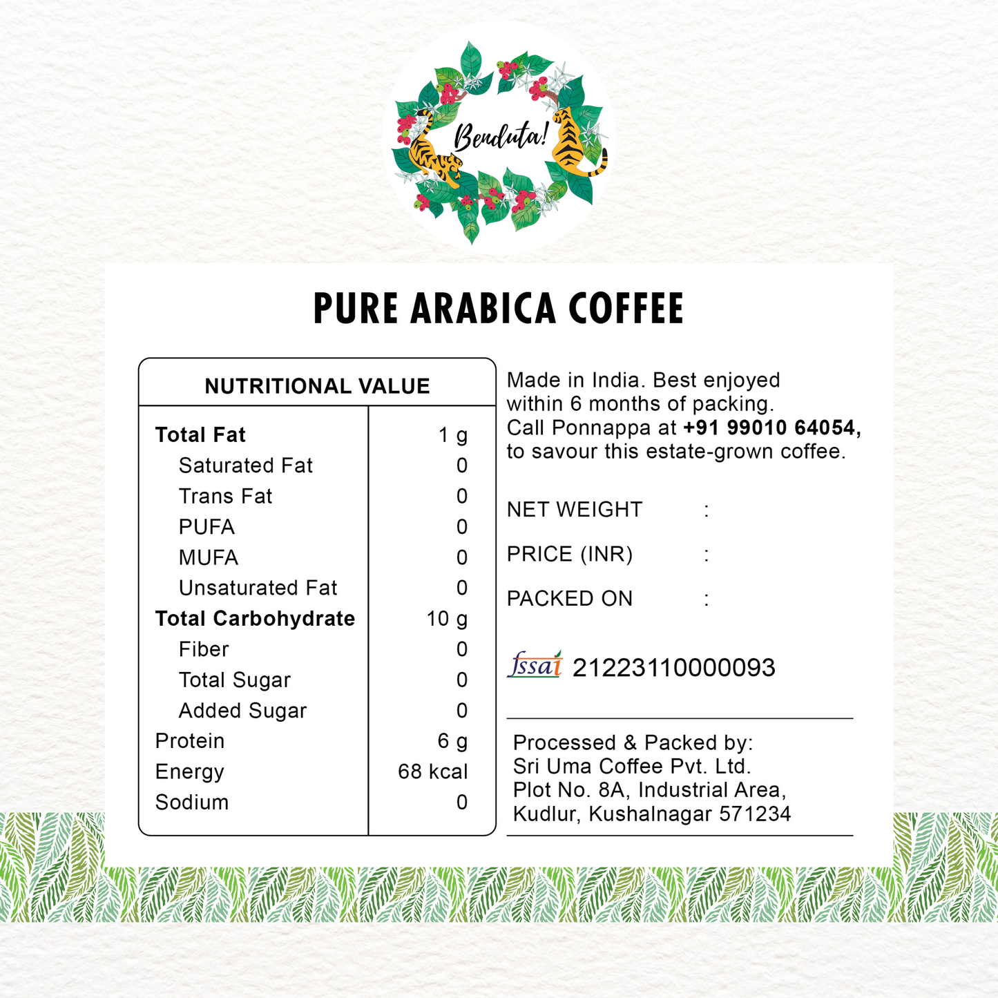 Pure Arabica Coffee